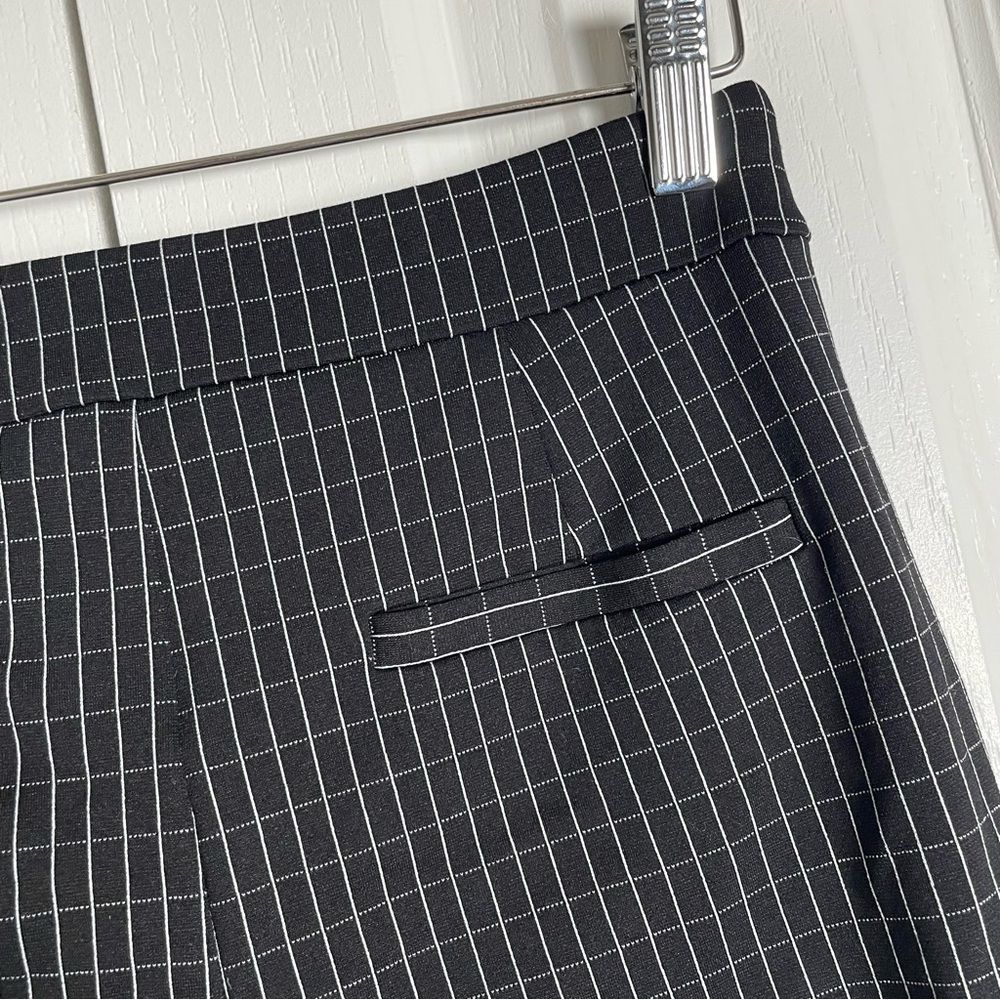 Lysse New York Ponte Pants Women’s M Black Checkered Pull on Stretch Career Slit - Picture 8 of 15